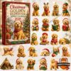 Golden Retriever Christmas 2026 Advent Calendar 2026 box with festive puppy ornament designs