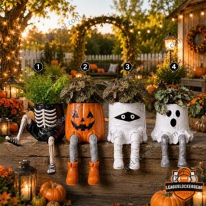 Halloween 2026 Skeleton Pumpkin Mummy Ghost Monster Planters - photo 3