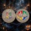 Harry Potter 25th Anniversary 2026 Hogwarts Challenge Coin - front view showing both sides