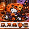 Hello Kitty Halloween Witch Bucket Hat 2026 - front view with witch character and pumpkin