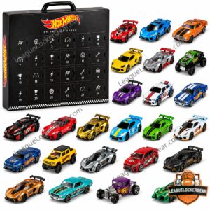 Hot Wheels 24 Days of Speed Advent Calendar - full case and car collection display