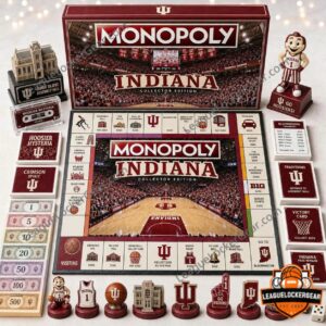 Indiana Hoosiers Basketball Monopoly 2026 Board Game - complete set displayed