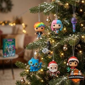 K-Pop Demo Hunters 2026 Advent Calendar - top row of colorful character ornaments