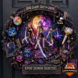 K-Pop Demon Hunters Halloween 2026 Decorative Wreath - full front view