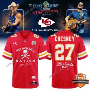 Kansas City Chiefs Kenny Chesney jersey showing front and back design together