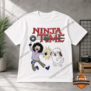 Kiba and Akamaru Ninja Time Parody T-Shirt - close view of Ninja Time lettering