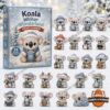 Koala Winter Wonderland Advent Calendar 2026 - front box beside rows of koala ornament characters