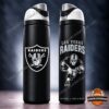 Las Vegas Raiders Raider Rusher 2026 Water Bottle - front view with Raiders shield logo