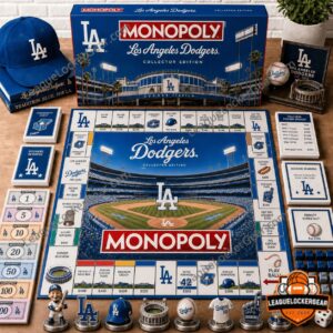 Los Angeles Dodgers Monopoly 2026 Board Game - complete set with board, box, cards, money, and tokens