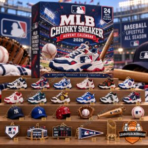 Major League Baseball 2026 Chunky Sneaker Advent Calendar - front box and collectible lineup