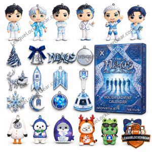 MONSTA X THE X NEXUS World Tour Encore 2026 Holiday Advent Calendar - full product collage