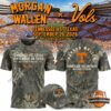 Morgan Wallen Tennessee Volunteers event T-Shirt - front and back views with matching camouflage cap
