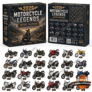 Motorcycle Legends 2026 Advent Calendar - front and back box views