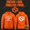 Oklahoma State Cowboys Vintage Look Timeless Pride Football Hoodie - front and back views