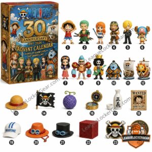 One Piece 30th Anniversary 2026 Advent Calendar - box and numbered collectible items displayed