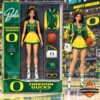 Oregon Ducks Barbie Collector Edition Collectible Figure - boxed doll with accessories and displayed figure