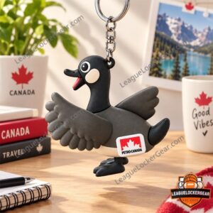 Petro-Canada Canada Goose Keychain 2026 - side profile showing wings and metal ring