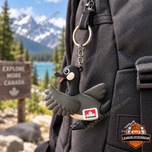 Petro-Canada Canada Goose Keychain 2026 - close-up of maple leaf logo and goose design