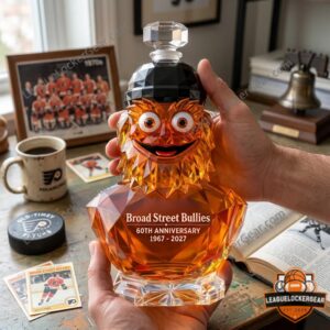 Philadelphia Flyers Broad Street Bullies 60th Anniversary Crystal Decanter - photo 2