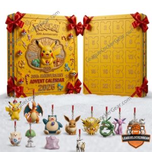 Pokémon 30th Anniversary 2026 Advent Calendar - Pikachu centerpiece and embossed lettering
