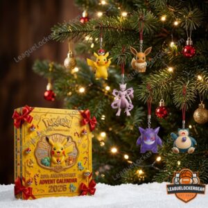 Pokémon 30th Anniversary 2026 Advent Calendar - upper row of Pokémon ornaments