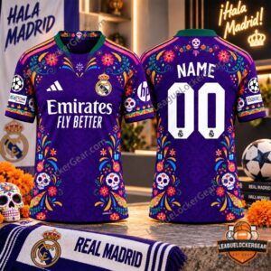 Real Madrid Day of the Dead 2026 Football Jersey - front and back views