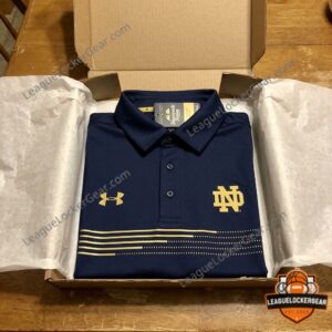 Shane Gillis Notre Dame Fighting Irish Under Armour Striped Polo - photo 3