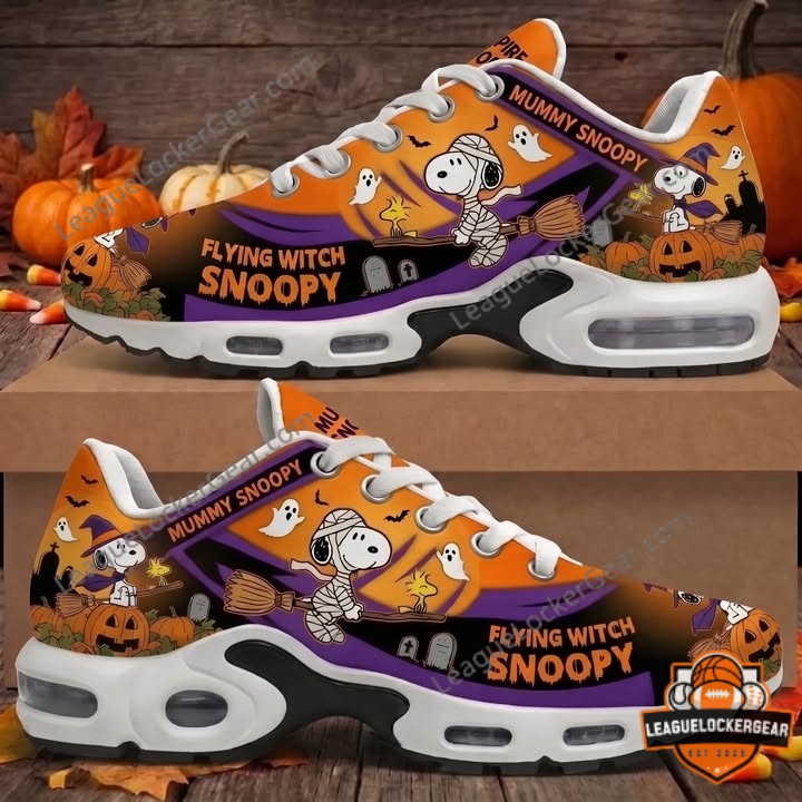 Snoopy Flying Witch Mummy Halloween 2026 Sneakers - both shoes shown in profile