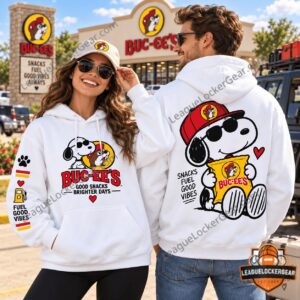 Snoopy x Buc-ee's Snacks Fuel Good Vibes Hoodie - sleeve graphic detail