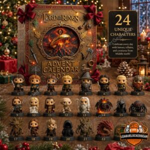 The Lord of the Rings 2026 Advent Calendar - front view with twenty-four character figures
