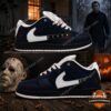 Travis Scott X Michael Myers Slashers Halloween Bloody Sneakers - side profile with white swoosh and blood