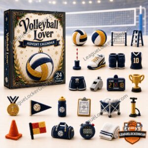 Volleyball Lover 24 Acrylic Ornaments Advent Calendar 2026 - box and miniature volleyball accessories