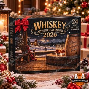 Whiskey 2026 24-Day Advent Calendar - front view of decorated box