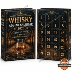Whisky 2026 Collector's Edition Advent Calendar - full assortment arranged beside collector box