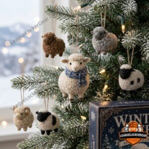 Winter Sheep 24 Acrylic Ornaments Advent Calendar 2026 - rows of cream and gray sheep ornaments