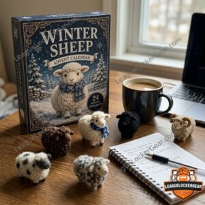 Winter Sheep 24 Acrylic Ornaments Advent Calendar 2026 - assorted black, brown, and white sheep designs