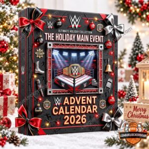WWE The Holiday Main Event 2026 Advent Calendar - front view with wrestling ring artwork