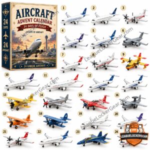 Aircraft 24 Days of Flight Advent Calendar 2026 - box front with central airplane illustration