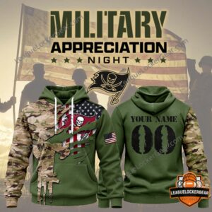 All Team NFL x Military Appreciation Night Personalized Hoodie - photo 2