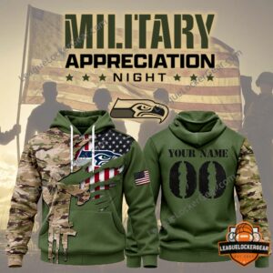 All Team NFL x Military Appreciation Night Personalized Hoodie - photo 3