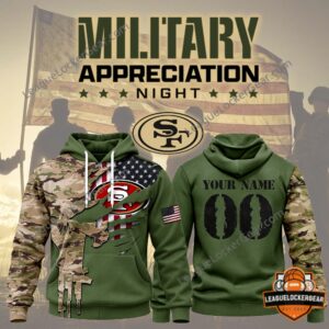All Team NFL x Military Appreciation Night Personalized Hoodie - photo 4