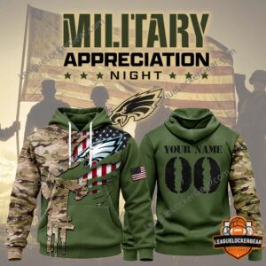All Team NFL x Military Appreciation Night Personalized Hoodie - photo 6