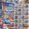 Bluey Cars advent calendar box beside a clear tray of 24 car designs