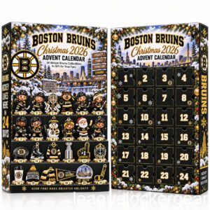 Boston Bruins Christmas 2026 Advent Calendar - box front with design lineup and 24 doors