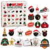 Bowling Christmas 2026 Advent Calendar - box and bowling-themed holiday ornaments displayed together