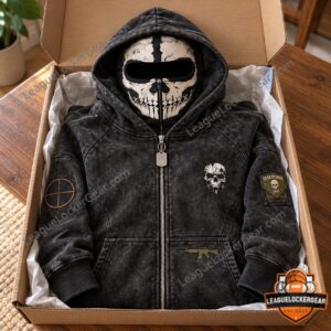 Bravo Six skull balaclava hoodie folded in a gift box
