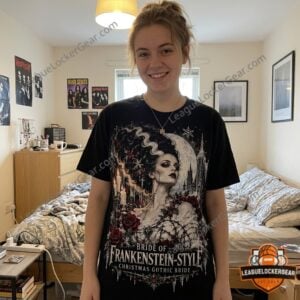 Bride of Frankenstein Christmas Gothic Bride T-Shirt - photo 4