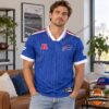Buffalo Bills Football x Football Blue Pinstripe Football Jersey - front view worn by model