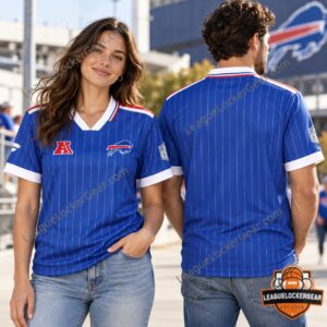 Buffalo Bills Football x Football Blue Pinstripe Football Jersey - photo 2