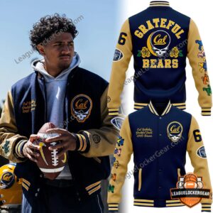California Golden Bears Grateful Dead 1966-Forever Jacket - front and back views with model display